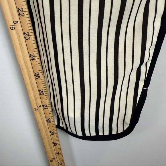 Greylin Anthropologie Pants Women Medium Ivory Black Striped Tassel Tie Straight - Picture 8 of 10